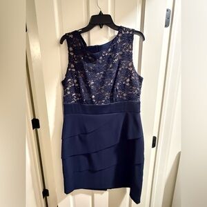 Elegant Navy Lace Dress
